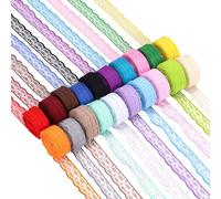 Rustark 15 Rolls 1-3/4" x 11 Yards Colorful Lace Ribbon Floral Laces Ribbon Trim Sewing Crafting Laces Ribbons for Gift Wrapping DIY Scrapbooking Party Decoration Crafts (4.5cm x 10m)
