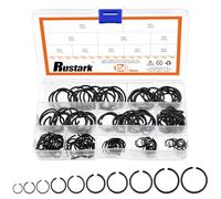 Rustark 150Pcs 10 Sizes 65Mn Steel Round Wire Snap Rings Assortment Kit Round Wire C-Clips Internal Retaining Rings Bearing Stop Ring for Shaft - M10 M12 M14 M16 M18 M20 M22 M24 M25 M26