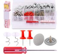 Rustark 152 Pcs Headliner Repair Button Replacement Set with Roof Rivets Snap, Retaining Pin and Pushpins, Weatherstrip Interior Ceiling Cloth Fixing Screw Cap Roof Repair Buckle for All Cars (Gray)