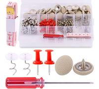 Rustark 152 Pcs Headliner Repair Button Replacement Set with Roof Rivets Snap, Retaining Pin and Pushpins, Weatherstrip Interior Ceiling Cloth Fixing Screw Cap Roof Repair Buckle for All Cars