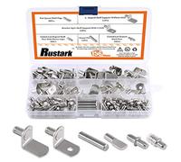 Rustark 156 Pcs 6 Styles Nickel Plated Shelf Pins Bracket Pegs with Plastic Caps Cabinet Furniture Shelf Pin Support Assortment Kit Perfect for Shelf Holes