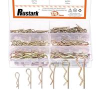 Rustark 175Pcs 6 Sizes Zinc Plated Cotter Pins Assortment Kit, Heavy Duty Hitch Pin Clip R Clips Retaining Pins Spring Clip Retainer Pins Hitch Keeper Spring Fastener Pins for Hitch Pin Lock Systems