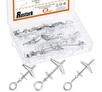 Rustark 18Pcs M4 M5 M6 O-Shaped Eye Bolt Toggle Anchor Assortment Kit Toggle Anchors Spring Toggle Wing Bolts Heavy Duty Eye Bolt Butterfly Toggle Anchors for Drywall Hanging Plants