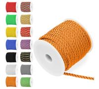 Rustark 1Pcs Orange 5MM x 18M Twisted Cord Rope Assortment Kit Twisted Decorative Cord Twist Cords Thread String Twine Decorative Twined Cords Silk Rope for Sewing Crafting Home Decorations