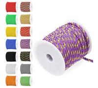 Rustark 1Pcs Purple and Gold 5MM x 18M Twisted Cord Rope Assortment Kit Twisted Decorative Cord Twist Cords Thread String Twine Decorative Twined Cords Silk Rope for Sewing Crafting Home Decorations