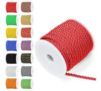 Rustark 1Pcs Red 5MM x 18M Twisted Cord Rope Assortment Kit Twisted Decorative Cord Twist Cords Thread String Twine Decorative Twined Cords Silk Rope for Sewing Crafting Home Decorations