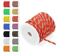 Rustark 1Pcs Red and Gold 5MM x 18M Twisted Cord Rope Assortment Kit Twisted Decorative Cord Twist Cords Thread String Twine Decorative Twined Cords Silk Rope for Sewing Crafting Home Decorations
