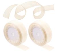 Rustark 2 Roll 1" x 25 Yards Beige Sheer Organza Ribbon Transparent Chiffon Fabric Organza Ribbons for Gift Wrapping Invitations Christmas Birthday Wedding Party Decoration(2.5cm x 23m)