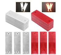 Rustark 20 Pcs Reflective Tape Waterproof Self-Adhesive Reflector Conspicuity Safety Caution Warning Sticker for Truck Trailer Pickup Mailbox(Red and White)