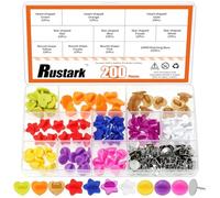 Rustark 200Pcs 10 Colors 3 Styles Rubber Pin Backs Locking Assortment Kit Butterfly Clutch Backings with Blank Pins Holder Tie Tacks Keepers for Badges Hats Brooches Ties Craft Making