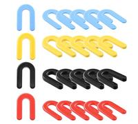 Rustark 200Pcs 4 Sizes Plastic Shims U Shaped Horseshoe Shim Tile Spacers Assortment Kit Black 1/4inch, Yellow 3/16inch, Red 1/8inch, Blue 1/16inch