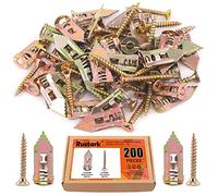 Rustark 200Pcs Drywall Anchor Kit, Steel Self-Drilling Anchors with Zinc Plated Screws, Wall Anchor Hooks, Heavy Duty Metal Toggle Anchors, No Drill Or Holes in Wall, Hangs up to 66 lbs