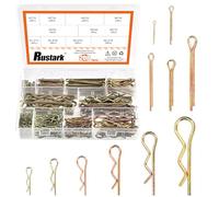 Rustark 208Pcs 11 Sizes Colored Zinc Plated Cotter Pin and R Clips Assortment Kit R Clips Carbon Steel Split Pin Hardware Pins Fastener Clips Retaining Hitch Pins for Lock System Car Mechanics Repair