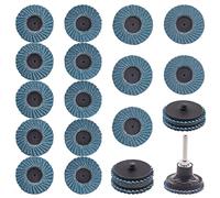 Rustark 21Pcs 2” Quick Change Flap Dics Set with 1/4 Shank Disc Holder, 40/60/80/120 Grit Roll Lock Flap Dics Roloc Quick Change Sanding Dics for Rotary Tool