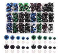 Rustark 224 Sets Plastic Safety Eyes Stuffed Crochet Eyes Craft Doll Eyes Kit with Washers for DIY Crafts Projects 10 12 14 16 18mm Green Blue Black Bronze