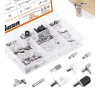 Rustark 237Pcs 9 Styles Nickel Plated Shelf Pegs Shelves Pins Bracket Pegs Cabinet Support Metal Pegs Assortment Kit for Shelf Holes Bookshelf Furniture