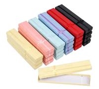 Rustark 24Pcs 6 Colors 20x4x3cm / 7.9x1.6x1 Inch Jewelry Gift Boxes Set, Bracelets Gift Box with Lid Ribbon Bow Cardboard Jewelry Boxes Gift Wrap Boxes for Necklaces Bracelets Jewelry