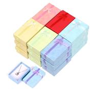 Rustark 24Pcs 6 Colors 8x5x3cm / 3x2x1 Inch Jewelry Gift Boxes Set, Necklaces Gift Box with Lid Ribbon Bow Cardboard Jewelry Boxes Gift Wrap Boxes for Necklaces Bracelets Jewelry