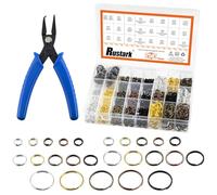 Rustark 2501Pcs 5 Sizes Assorted Colors Metal Key Rings Set with Pliers Split Key Chain Rings Double Closed Jump Ring Car Dog Tag Ring for Jewelry Making DIY Craft Accessories