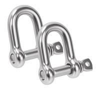 Rustark 2Pcs M12 304 Stainless Steel D Shape Shackle Screw Pin Shackles D Shaped Bow Shackle Screw Pin Anchor Shackles for Chains Wire Rope Lifting Camping and Hiking