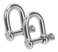 Rustark 2Pcs M14 304 Stainless Steel D Shape Shackle Screw Pin Shackles D Shaped Bow Shackle Screw Pin Anchor Shackles for Chains Wire Rope Lifting Camping and Hiking