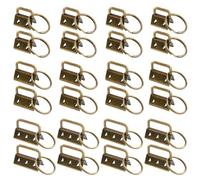Rustark 30-Pcs Bronze 20MM 25MM 32MM Key Fob Hardware with Key Rings Assortment Kit for Wristlets with Ribbon/Fabric Hand Craft