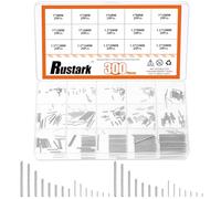 Rustark 300Pcs M1 M1.5 304 Stainless Steel Dowel Pin Assortment Kit Cylindrical Shelf Support Pegs Pin Rod Fastener Elements for Mechanical Manufacturing Industry