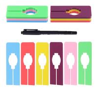 Rustark 31Pcs 6 Colors Closet Rack Dividers Rectangular Clothing Hanger Dividers with a Bonus Marker, Rectangular Reusable Closet Separators Hanger Labels Tags Closet Clothes Divider