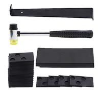 Rustark 33Pcs Laminate Wood Flooring Installation Kit with 30 Spacers, Solid Tapping Block, Pull Bar and Double Headed Mallet Laminate Flooring Tools for Wood, Vinyl Plank Flooring