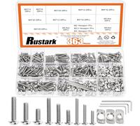 Rustark 363Pcs M3 M4 M5 T-Nuts Screws Assortment Kit T Slot Nut Kits Includes T Sliding Nut Button Head Socket Cap Head Bolts with Hex Wrench for 2020 Series Aluminum Extrusion