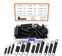 Rustark 36Pcs 12 Sizes Black Extension Springs Assortment Kit Extended Spring Small Dual Hook Tension Spring Mechanical Springs Furniture Replacement Spring for Machinery Industrial