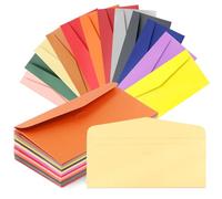 Rustark 36Pcs Colorful Glitter Envelopes - 4.3 x 8.7 Inches / 22 x 11cm, 12 Assorted Colors, V-Flap Gummed Seal for Invitations, Wax Seal Stamp, Wedding, Birthday Cards, Letters