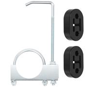 Rustark 3pcs 3" 76MM Universal Exhaust Clamp with Hanger Rear Rubber Exhaust Hangers Heavy Duty Muffler Hanger Exhaust Hangers Clamp On Exhaust Hangers for Car Truck Exhaust Pipe