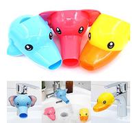 Rustark 3Pcs Cartoon Faucet Extender Sink Handle Extender for Toddler, Baby, Children Safe and Fun Hand-Washing Solution (Set of 3, Yellow Duck, Pink Elephant, Blue Dolphin)