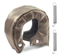 Rustark 3Pcs T4 Turbo Blanket Titanium Heat Shield Blanket FireShield Turbo Blanket Turbocharger Heat Shield Cover with Fastener Springs