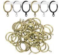 Rustark 40Pcs Bronze Curtain Rod Rings with Eyelets, 1.2" (30mm) Interior Diameter Curtain Drapery Rings with Eyelets Strong Curtains Ring Set for Window Bathroom Home