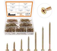 Rustark 420Pcs M4 16mm-60mm Zinc Plated Coarse Thread Phillips Drywall Screws with Bugle Head Assortment Kit for Drywall Sheetrock and Wood
