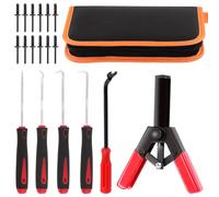 Rustark 47Pcs Upgraded Poly Rivet Gun Automotive Kit with 40Pcs Nylon Blind Rivets, 4Pcs Precision Hook Tools, 1Pcs Fastener Removal Tool and Storage Bag, Plastic Hand Riveter for Automotive