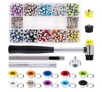 Rustark 500 Sets Grommet Kit 3/16 Inch Grommet Setting Tool Metal Eyelets Set with 4 Pieces Install Tool Kit in Storage Box for Clothes Shoes Bag Paper Leather Crafts DIY Projects (10 Colors)