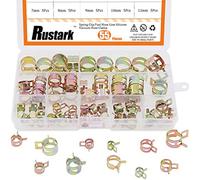 Rustark 55Pcs Spring Band Type Action Fuel Line Silicone Vacuum Hose Pipe Clamp Low Pressure Air Clip Clamps Fasteners Assortment Kit (5 x 7mm 8mm 9mm 10mm 11mm 12mm 13mm 14mm 15mm 16mm 17mm)