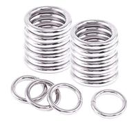 Rustark 60 Pcs 20mm Silver Multi-Purpose Metal O Ring, Pleated Webbing Claps Buckles, Heavy Duty Purse Round Ring for Craft DIY Accessories (20mm)