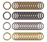 Rustark 60 Pcs Assorted Multi-Purpose Metal O Ring 1 inch /25mm 4 Colors Thick Webbing Metal Buckle Loop Ring for Hardware Bags Ring Hand DIY Accessories (Silver, Gold,Black, Gunmetal)