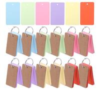 Rustark 600Pcs 2.2 x 3.5 Inches / 9 x 5.4cm 6 Colors Index Cards with Rings Blank Easy Flip Flash Card Study Note Cards Thick Memo Card for Office School Learning Memory