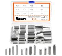 Rustark 60Pcs 12 Sizes 304 Stainless Steel Dowel Pin Assortment Kit M6 M8 M10 Cylindrical Shelf Support Pegs Pin Rod Fastener Elements for Mechanical Manufacturing Industry
