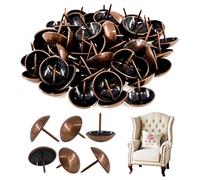 Rustark 60Pcs 30mm × 30mm Antique Upholstery Decorative Tacks Furniture Sofa Thumb Tacks Nails Pins Assortment Kit for Upholstered Furniture Cork Board - Red Copper