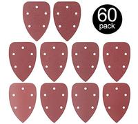 Rustark 60Pcs Mouse Detail Sander Sandpaper Sanding Paper Assorted 40/60/ 80/100/ 120/180/ 240/320/ 400/800 Grits Mouse Sanding Pads Hook and Loop
