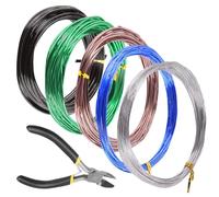 Rustark 6Pcs 5 Colors Bonsai Training Wire with Wire Cutter Kit, Anodized Aluminum Bonsai Wire Tools for Holding Bonsai Plant Branches Small Trunks - 82 Feet 0.8MM 1.0MM 1.5MM 2.0MM 3.0MM