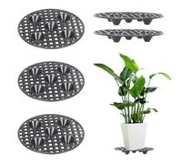 Rustark 6Pcs 8 Inch Plant Level Pot Elevator Black Plastic Round Planter Pots Elevator for Indoor Outdoor Garden Patios (20cm)