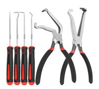 Rustark 6Pcs Electrical Disconnect Pliers Set Include 60 Degree and 8Inch Straight Electrical Connector Pliers, Oil Seal Hooks Automotive Plug Connector Disconnect Tools for Cars Repair