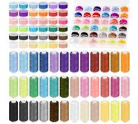 Rustark 72Pcs 36 Colors Bobbins Sewing Threads Kit Each 500 Yards Polyester Sewing Thread Spool and Prewound Bobbins with Case Machine Thread Hand Sewing Thread Assortment for Hand Sewing Machine Use